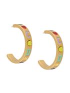 Gcds Rhinestone-embellished Hoop Earrings - Gold
