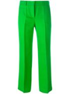 Emilio Pucci Straight Cropped Trousers, Women's, Size: 38, Green, Silk
