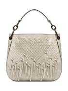 Bottega Veneta Cream Charleston Loop Fringed Leather Hobo Tote - Nude