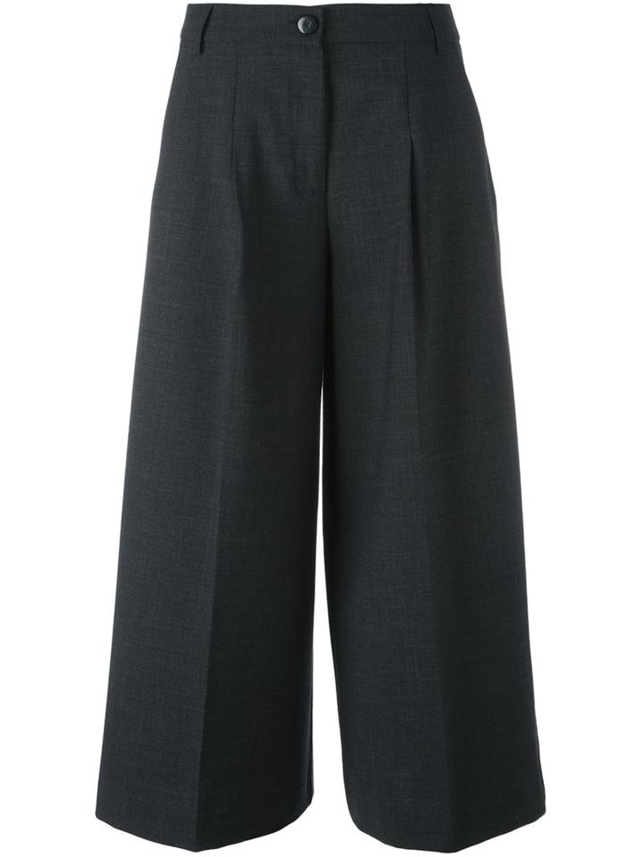 Twin-set Flared Cropped Trousers, Women's, Size: Medium, Grey, Polyester/spandex/elastane/wool