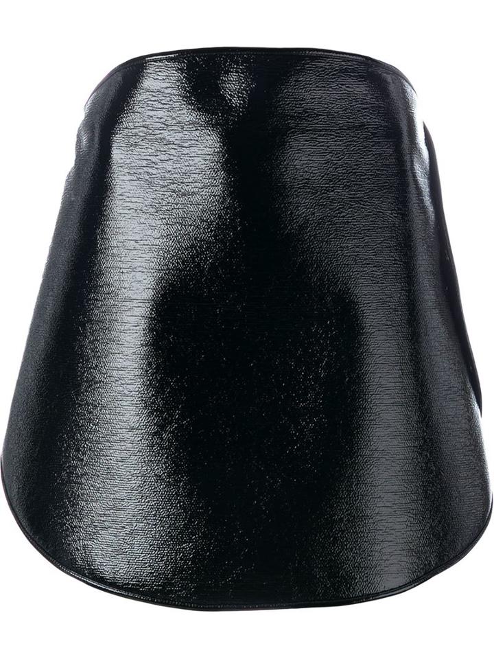 Courrèges Buttoned Skirt, Women's, Size: 40, Black, Cotton/polyurethane