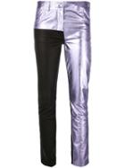 Haider Ackermann - Panelled Trousers - Women - Cotton/leather - 36, Pink/purple, Cotton/leather