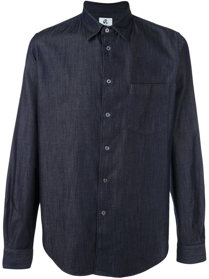 Ps By Paul Smith Patch Pocket Shirt, Men's, Size: Medium, Blue, Cotton