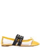 Miu Miu Buckled Ballerinas - Yellow