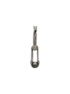 Northskull Skull Safety Pin Hoop Earring - Silver