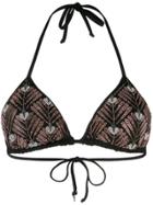 Fisico Rhinestone Bikini Top - Black
