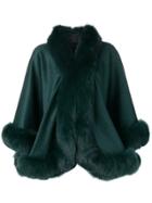 Liska Oversized Fur-trimmed Coat - Green