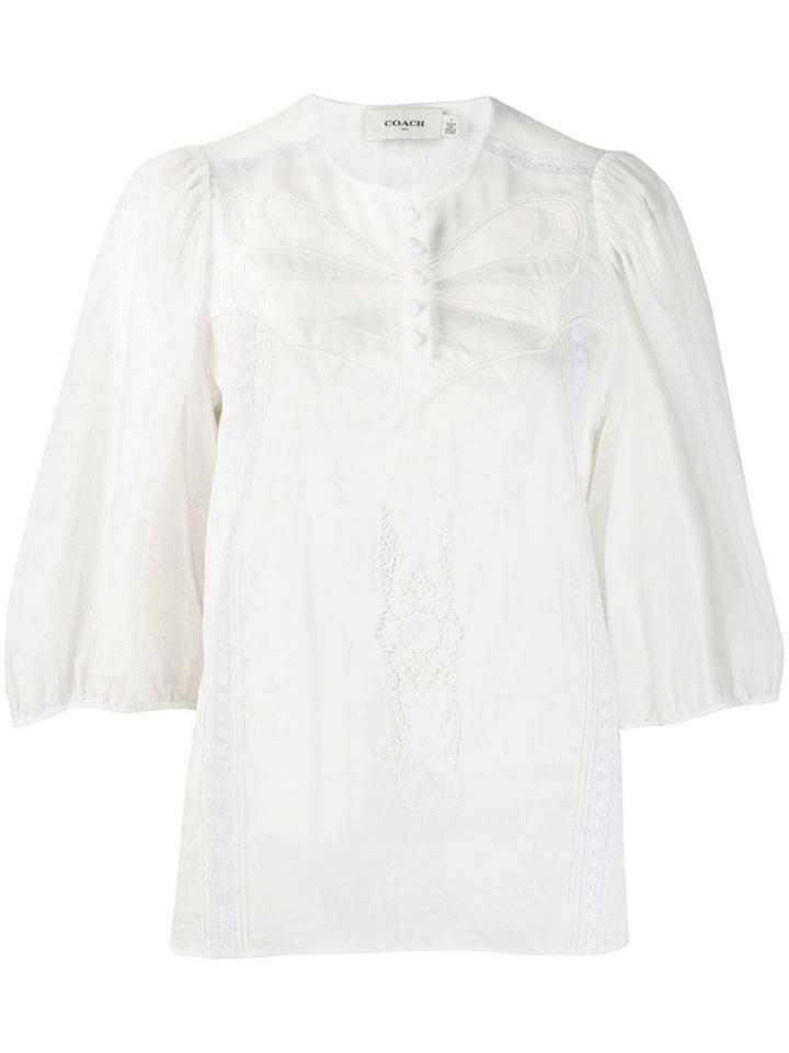 Coach Lace Trim Blouse - White