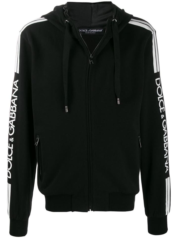 Dolce & Gabbana Logo Sleeve Hoodie - Black