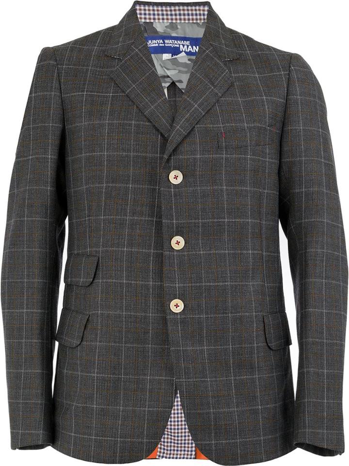 Junya Watanabe Man Checked Blazer - Grey