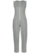 H Beauty & Youth Micro Houndstooth Cropped Jumpsuit - Black