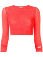 Adidas Cropped Ribbed Knit Jumper - Pink