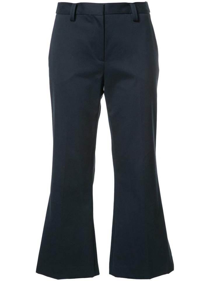 Nellie Partow Cropped Trousers, Women's, Size: 10, Blue, Cotton