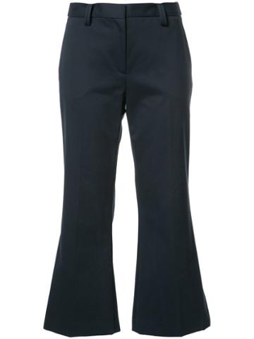 Nellie Partow Cropped Trousers, Women's, Size: 10, Blue, Cotton