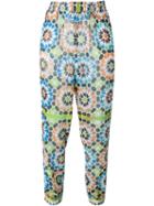 Miahatami Kaleidoscope Pattern Tapered Cuff Trousers