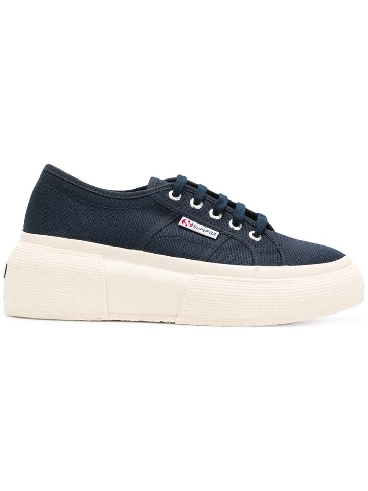 Superga Platform Sole Sneakers - Blue