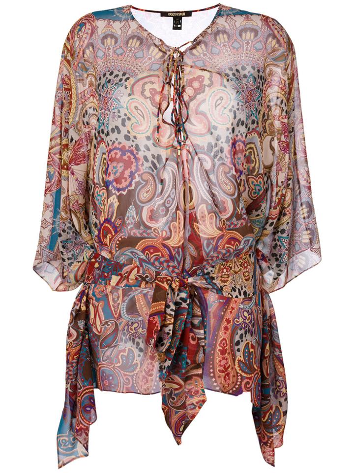 Roberto Cavalli Patterned Top - Pink & Purple