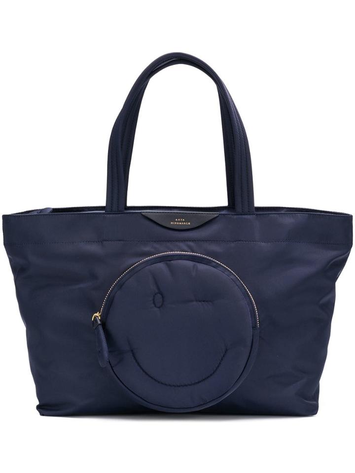 Anya Hindmarch Large Chubby Smiley Tote - Blue