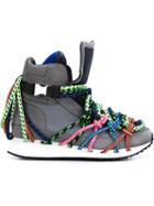 Dsquared2 Bungy Jump Hi-top Sneakers, Men's, Size: 42, Grey, Leather/nylon/rubber
