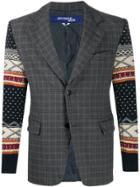 Junya Watanabe Knitted Sleeves Blazer - Grey