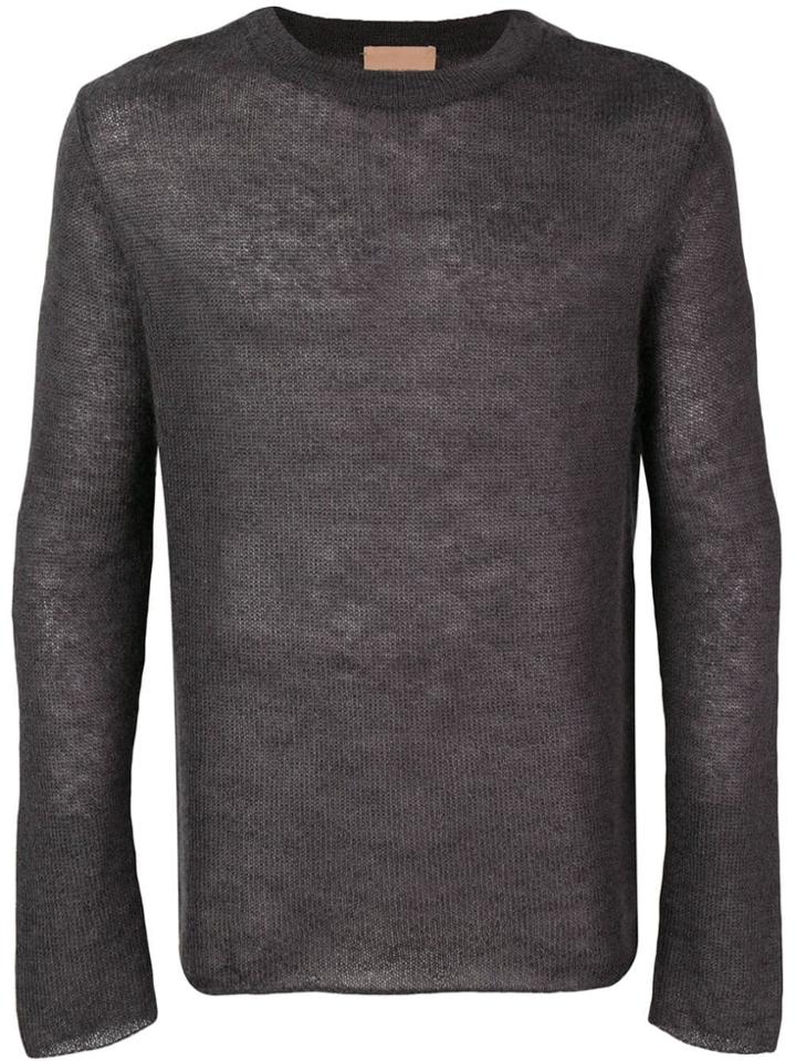 Federico Curradi Mohair Silk Crewneck Knit - Grey