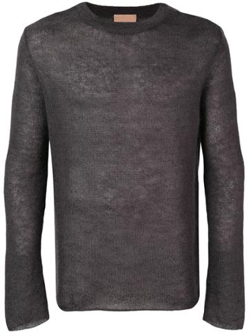 Federico Curradi Mohair Silk Crewneck Knit - Grey