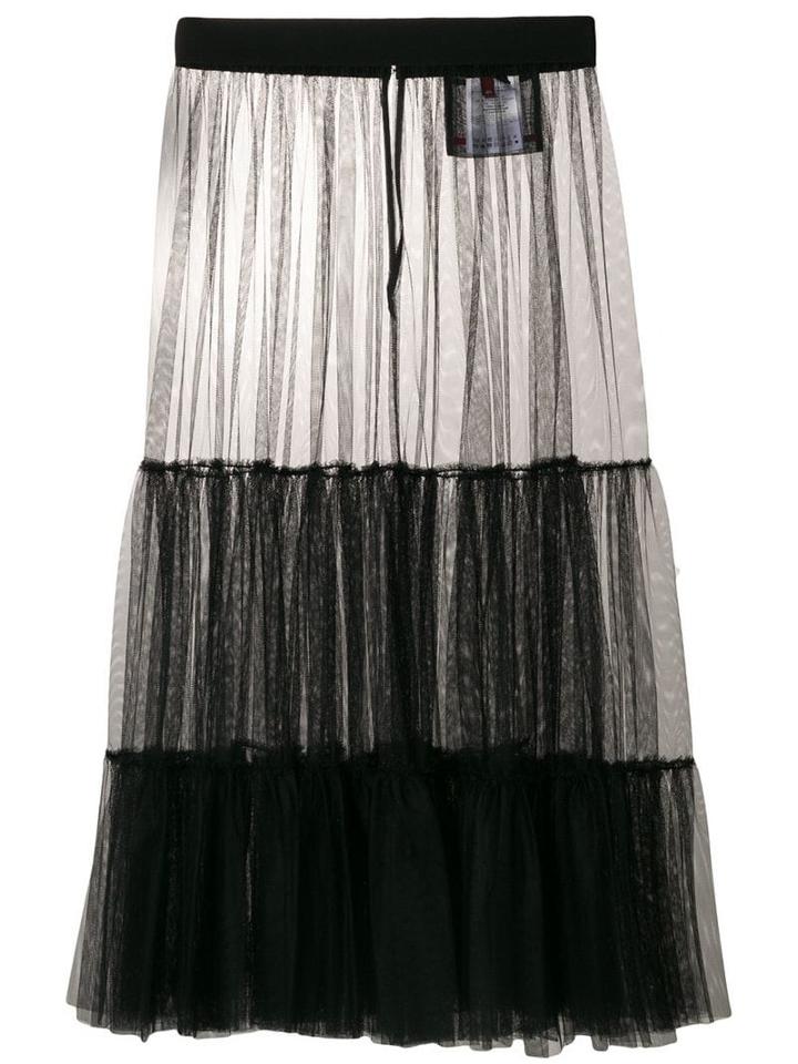 Moncler Over-the-knee Mesh Skirt - Black