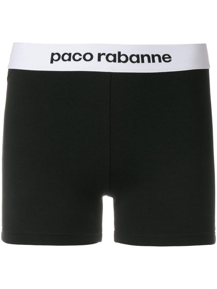 Paco Rabanne Logo Fitted Shorts - Black