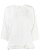 Comme Des Garçons Comme Des Garçons Frill Trimmed Top - White