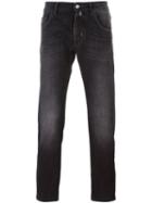 Jacob Cohen Stonewashed Slim Fit Jeans, Men's, Size: 33, Grey, Cotton/polyester