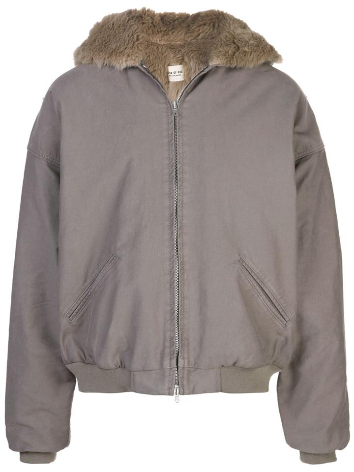 Fear Of God Hooded Bomber Jacket - Grey