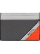 Prada Saffiano Leather Card Holder - Grey