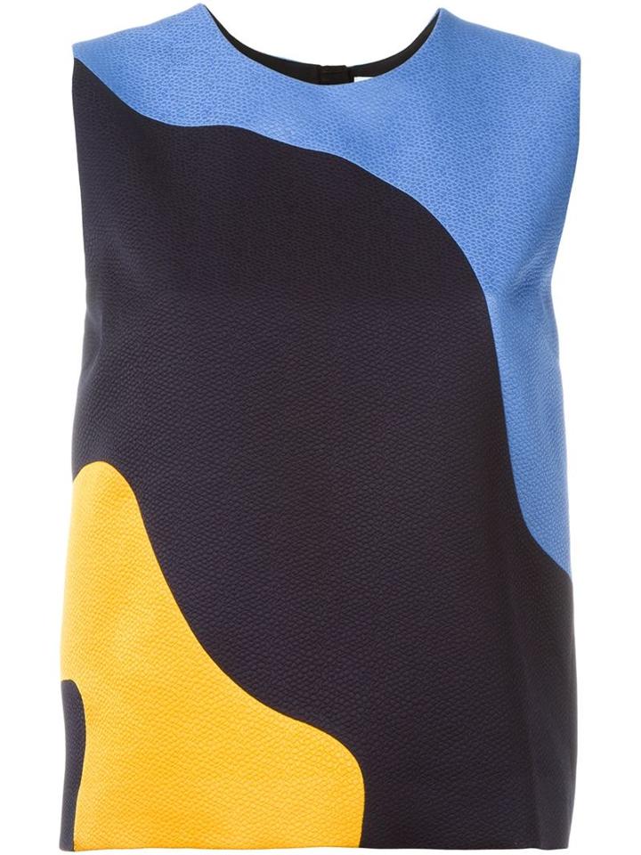 Msgm Wavy Print Tank Top, Women's, Size: 46, Viscose/cotton/polyester