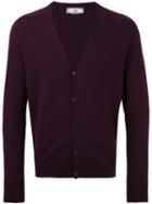 Ami Alexandre Mattiussi V-neck Cardigan, Men's, Size: Large, Red, Cashmere/merino