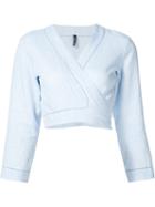 Lisa Marie Fernandez - Cropped Blouse - Women - Linen/flax - 3, Blue, Linen/flax