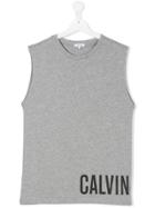 Calvin Klein Kids Teen Logo Print Tank Top - Grey