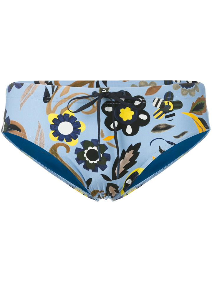 Fendi - Printed Swim Trunks - Men - Polyamide - 46, Blue, Polyamide