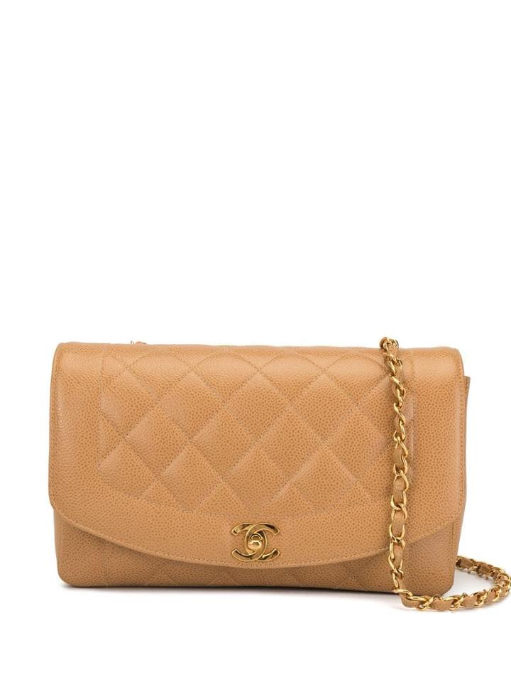 Chanel Pre-owned Diana Chain Shoulder Bag - Brown