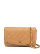 Chanel Pre-owned Diana Chain Shoulder Bag - Brown