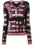 Emilio Pucci Geometric Pattern Jumper, Women's, Size: Medium, Black, Acrylic/polyamide/cashmere/merino