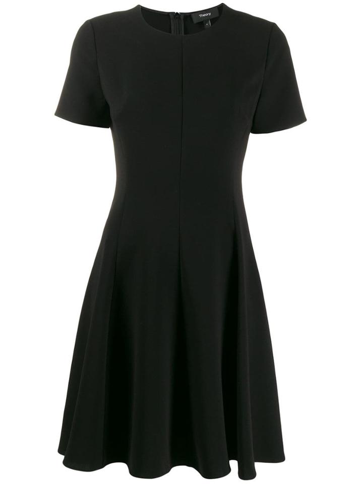 Theory Short-sleeve Flared Dress - Black