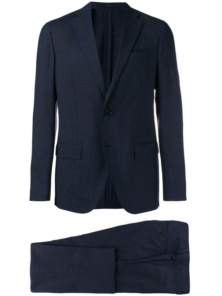 Lardini Check Two Piece Formal Suit - Blue