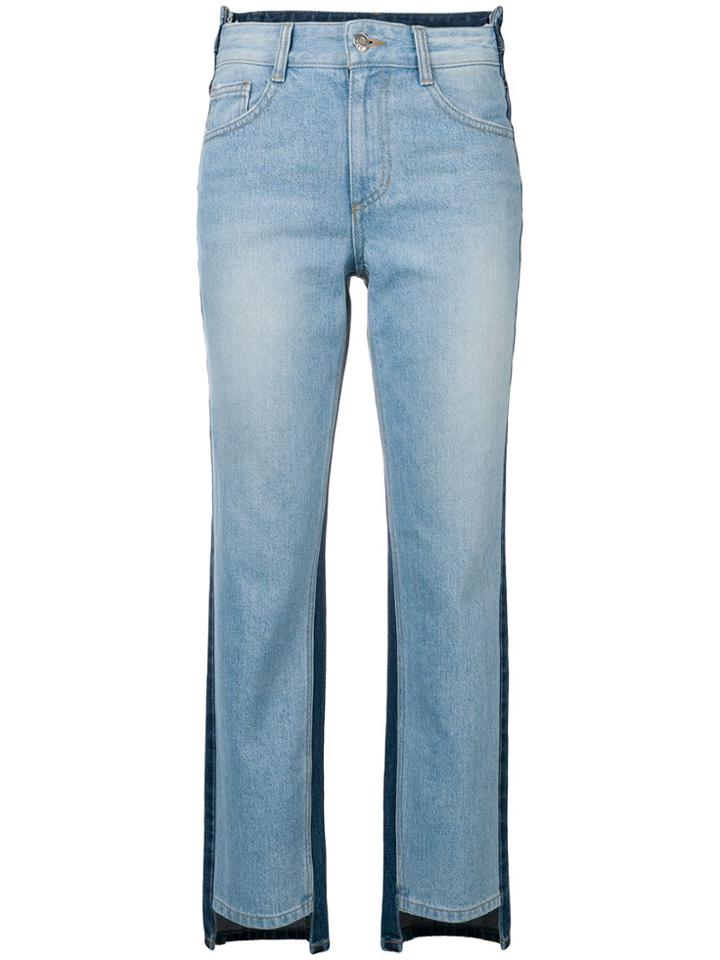 Sjyp Two Toned Tapered Jeans - Blue