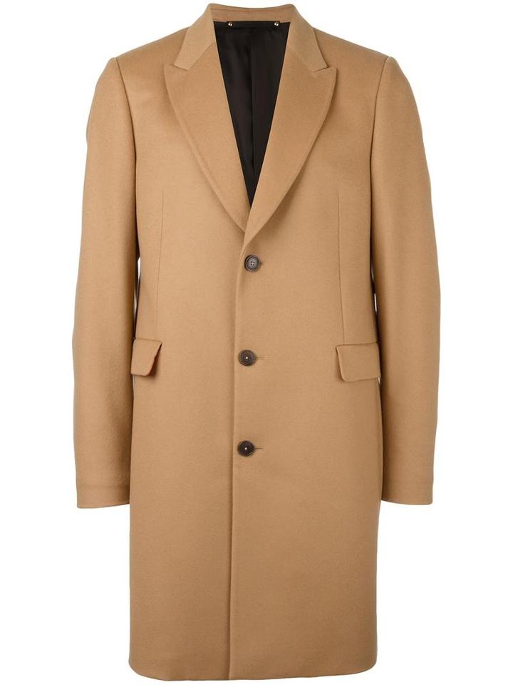 Paul Smith Peaked Lapels Mid Coat, Men's, Size: 50, Brown, Wool/cashmere/cupro
