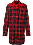 Givenchy Contrast Check Long Shirt - Black