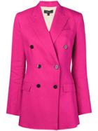 Theory Double-breasted Tailored Blazer - Pink