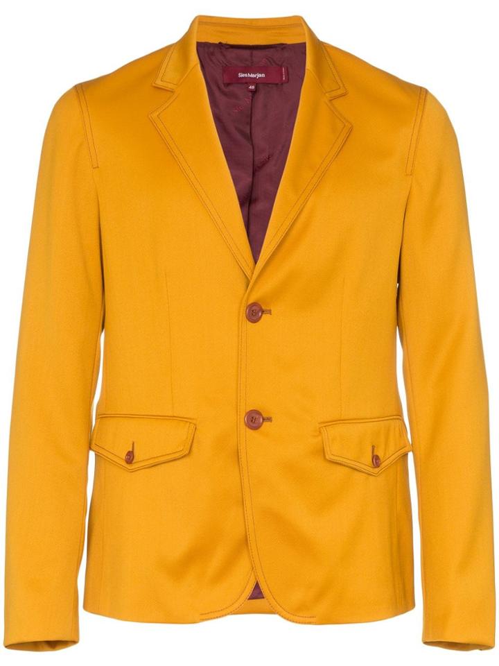 Sies Marjan Boden Twill Single-breasted Blazer - Yellow