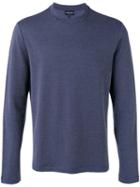 Giorgio Armani Fantasia Patterned Sweater, Men's, Size: 52, Blue, Cotton/spandex/elastane/viscose