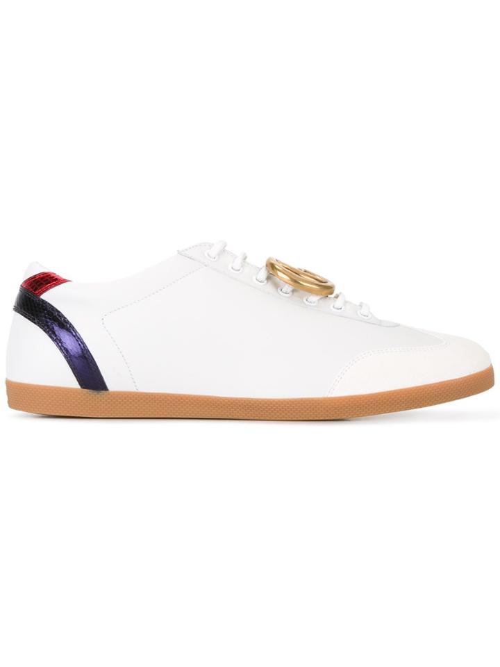 Gucci Gg Lace-up Sneakers - White