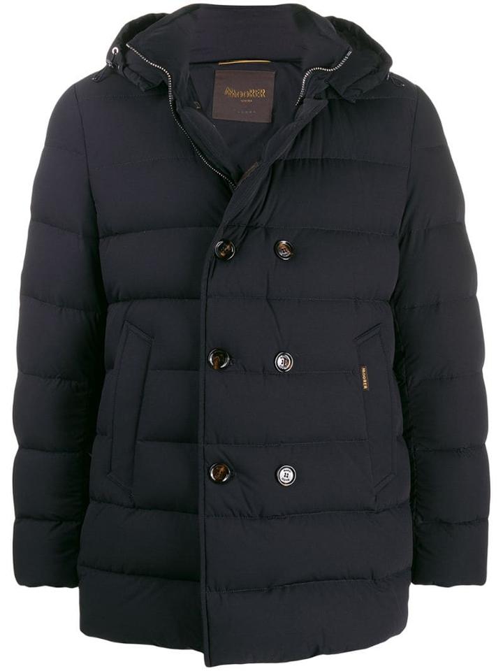 Moorer Hooded Padded Jacket - Blue